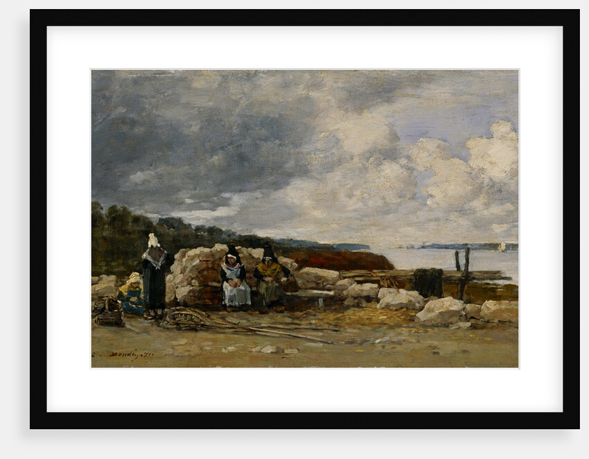 Kerhor, fisherwomen resting by Louis-Eugene Boudin
